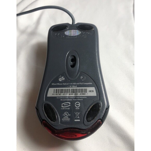 Microsoft Wheel Mouse Optical 1.1A USB PS/2 Compatible - Tested - Picture 5 of 6